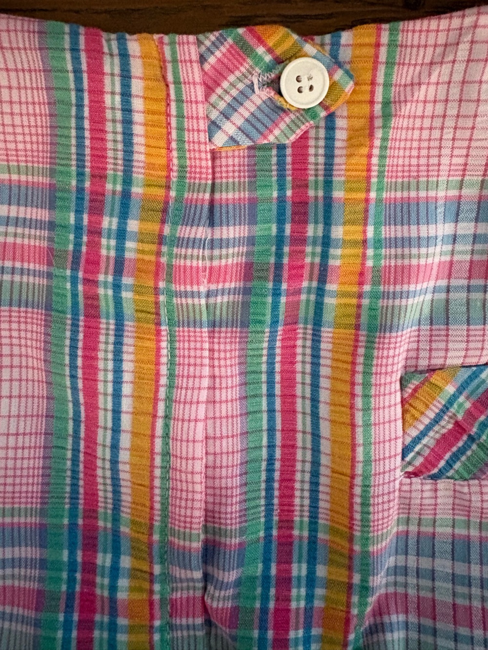 Vintage Preppy Pink Plaid Front Inverted Pleat Skirt from 1970s Coquette - Picture 6 of 8